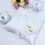 YUNCHONGuk Coussin pour alliances de mariage - En forme de cœur - Coussin pour alliances - Blanc - 20 x 20 cm