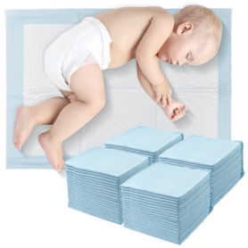 Dunkwckore Lot de 100 Alese Jetable Bebe, 33 × 45cm Matelas à Langer pour Bébé, Tapis de Change Respirantes, Ultra Doux, Anti-Fu