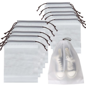 Mokaskaidj Sac Chaussures, 10 Pièces 40 x 30cm Sac à Chaussures Voyage Givré Housses, Sac à Cordon Anti-Poussière pour Chaussure