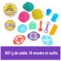 KINETIC SAND SABLE MAGIQUE - ULTIMATE SANDISFYING SET 907 G + 10 MOULES - Créez Différentes Formes Hypnotisantes avec Ce Sable M