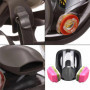 goambuy 60926 Masque à gaz avec filtre, masque anti-poussière, protection respiratoire, cartouches filtrantes, masque complet ré