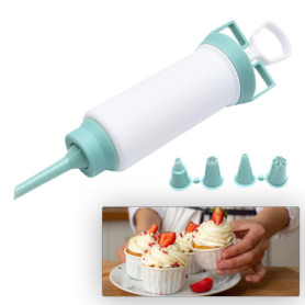 Seringue à glaçage pour la cuisson - Seringue à beignets - Set de seringues à crème - Seringue à garnir - Décoration de dessert 