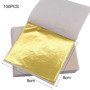 ILantule 100 Feuilles Imitation Feuille d'or pour Projet d'art décoration Artisanale,Feuille D'or Imitation,Décoration de Ongles