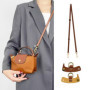 zoerbufan Bandouliere pour Sac Longchamp Femme Pliage Sangle Petit Sac, Mini Cuir Réglable Bandouliere pour Sac a Main, Pas Beso
