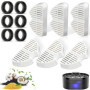 Lot de 6 filtres pour fontaine à chat + 6 filtres en mousse pour la fontaine à boisson pour chat, filtrant les poils (éponge), t