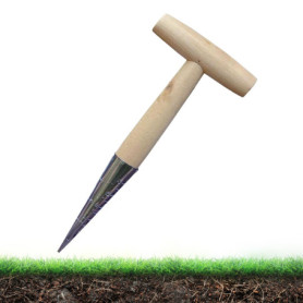 LUMOOM Outils de plantation de bulbes en bois - Avec calibrage et poignée en bois - Outils de jardinage traditionnels - Distribu