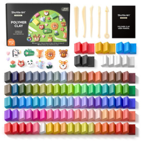 Shuttle Art 112 PCS Kit Pâte Polymère Petits Blocs, 95 Couleurs Uniques & Plus de Couleurs Courantes de Polymere Clay, 5 Outils 