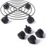 Hayan - Lot de 3 plateaux ronds pour pot de fleurs avec roulettes - 27,9 cm - Noir