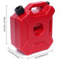 HaTur 5 Litre Réservoir de carburant portable Jerrican Réservoir de Secours d'urgence Essence Peut pour Moto ATV UTV Rouge