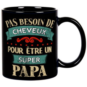 Mug Pas Besoin De Cheveux Pour Être Un Super Papa - Cadeau Humour Papa Tasse a Cafe Cadeau Rigolo Original Humoristique Fun à Me