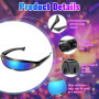 THATSRAD 4 PCS Lunettes de Soleil Futuristes Colorées 14 * 4cm Lunettes de Soleil Alien Lunettes de Soleil Miroir Futuristes Lun