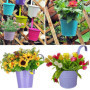 Pots de Fleurs, XRR 10 pièces Pots de Jardin avec Trou de Drainage, Crochet Amovible seaux à Suspendre, Pots de Fleurs en métal 