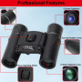 FLYAMAPIRIT Mini jumelles télescopiques pliables 8 x 21 HD avec adaptateur pour smartphone, sangle de transport et sac de rangem