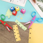 Lot de 6 Ciseaux de Bricolage pour Enfants avec 6 Perforatrices à Papier, 6 Formes de Coupe Différentes, Ciseaux à Papier pour E