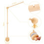 Litimkat Support mobile pour lit bébé, support mobile bébé réglable en hauteur en bois, adapté aux lits d'enfants et aux tables 