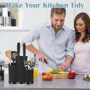 KOMABLEN Bloc Couteaux Cuisine Vides, 3 en 1 Universel Porte Couteau Rond, Détachable Range Couteaux avec Fentes, Plastique Port