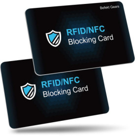 Carte Anti RFID, Befekt Gears [ Lot de 2 ] Carte de Blocage RFID/NFC Protecteurs de Carte de Crédit sans Contact Protège Entière