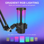 USB Gaming Micro, RGB Microphone à Condensateur, Micro Gaming avec Bras, Micro Streaming pour Mac PS4 PS5, pour Le Streaming Les