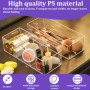 QINERSAW 2 PCS Boîte de Rangement Transparente Maquillage 23 * 9.5 * 6cm Organiseur Maquillage Transparent Boite Rangement Plast