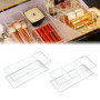 QINERSAW 2 PCS Boîte de Rangement Transparente Maquillage 23 * 9.5 * 6cm Organiseur Maquillage Transparent Boite Rangement Plast