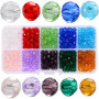 WUBAYI Lot de 150 perles de verre en cristal transparent, pour fabrication de bijoux, boucles d'oreilles, bagues