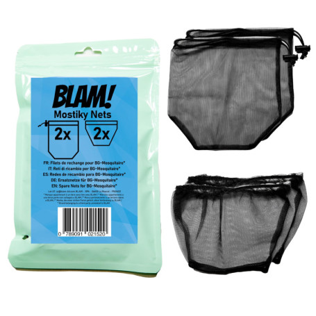 BLAM! Mostiky Nets Compatible avec Biogents BG-Mosquitaire 2X Sacs de Capture et 2X Filets de sécurité. Rechange pour piège Mous