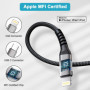 Câble iPhone USB C Lightning 2M [Certifié MFi], Câble USB C vers Lightning Câble Chargeur iPhone Charge Rapide Câble Lightning U