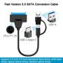 Cable sata to usb Adaptateur usb sata Compatible avec les disques durs externes et internes Adaptateur SSD/HDD 2,5 3,5 pouces Co