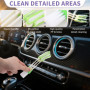 Zosenyer Kit Nettoyage Voiture, Lave Vitre avec Brosse Télescopique et 6 Pads Microfibre, Nettoyage Pare Brise Intérieur, 180° R