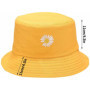 SDFAA 2 Pièces Chapeau de Seau en Coton, Pêche Unisexe, à la Mode, Mignon, Double Face Mode Avec Marguerites Brodées, Pour l'Ext