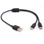 Câble de charge double USB C Y - Câble USB vers double jack de type C - Câble de synchronisation de données pour téléphones port