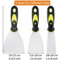 3 Pièces Jeu de Spatules en Acier Inoxydable, Couteau à Enduire avec Spatule à Manche en Plastique, Rayures de Couteau à Palette