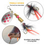 Chstarina 10 Pièces Kit de Leurre de Pêche Spinnerbaits Cuillère à Pêche Tournante Métallique Kit d'appâts de Pêche Portable ave