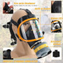 Sumeber Masque respiratoire à gaz plein avec RD40 standard réutilisable pour vapeurs organiques et inorganiques, gaz acides, amm