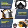 Sumeber Masque respiratoire à gaz plein avec RD40 standard réutilisable pour vapeurs organiques et inorganiques, gaz acides, amm