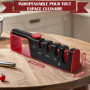 Aiguiseur Couteaux, 4 en 1 Affuteur Couteau Professionnel Aiguiseurs Manuels de Couteaux à Bouton Réglable, Multifonction et Aig