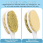 HORJOR Brosse de Bain Douche Long Manche 44cm, pour le Brossage Du Dos Humide ou Sec, Brosse Corps, Nettoyage en profondeur, Exf