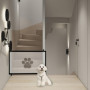 Barrière de porte, pour chat, chien, sans perçage, portable, avec crochet adhésif, pour escaliers, portes, couloir, 110 x 78 cm,