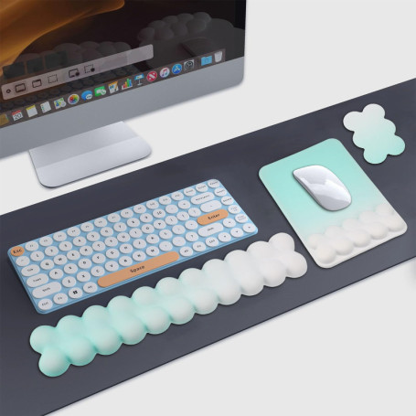 YBCCBY Tapis de Souris et Repose-Poignet Clavier, Cloud Repose-poignet Tapis Souris Ergonomique en Mousse à Mémoire Tapis de Sou