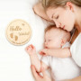 Panneau D'annonce de Bébé en Bois rond de 10 cm, Idéal pour les Photos de Baby Shower, la Décoration Murale de la Nurserie, Hell