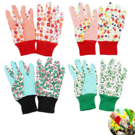 4 Paires Gants de Jardinage Femme, Gants de Travail Femme, Confortables Gants de Jardinage avec Poignets Élastiques, Antidérapan