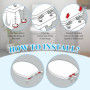 NAROSEBE Attaches Charnière Abattant WC Kit de Fixation Abattant Wc Toilette Siège en Acier Inoxydable avec Vis Kit Fixations Re