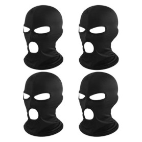 SEFIRST 4 Pcs Cagoule Masque de Ski Homme, Cagoule Moto Balaclava Hiver 3 Trous, Tour de Cou Femme Coupe, Protection UV, Charpe 