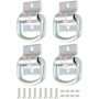 QWORK® Lot de 4 anneaux d'arrimage robustes en D - acier galvanisé - pour remorques, camions, bateaux, fixation de kayak