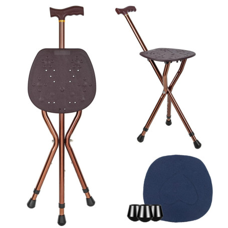 LINGTHIN Cannes de siège pour Hommes d'une capacité de 120kg, Cannes de siège Pliantes réglables en Hauteur, Cannes et tabourets