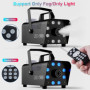 MOTORENBAU Machine à Fumée, 500W Machine à Brouillard avec Télécommande Sans Fil et 13 LED Lumière Effet Stroboscopique en Coule