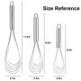 Miruchertter Lot de 3 fouets plats en acier inoxydable de 20,3 cm, 25,4 cm, 30,5 cm pour cuisiner, mélanger, fouetter, battre et