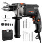 DOVAMAN Perceuse à percussion filaire, marteau perforateur électrique 850 W 230 V, vitesse variable 0-3000 tr/min, mandrin métal