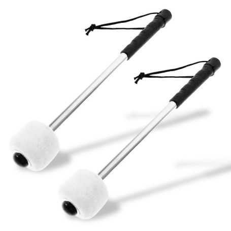 2 PCS Baguette de Tambour,Baguette Tambour avec Feutre De Laine Head,Tambour Maillets Percussion Fanfare Accessoires