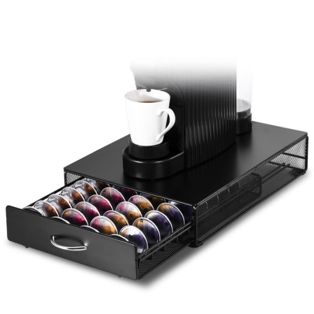 SYSYLY Porte Dosette Café,Tiroir Rangement Café Compatible avec Nespresso Vertuo Capsules,Boite Range Dosette Vertuo,Distributeu